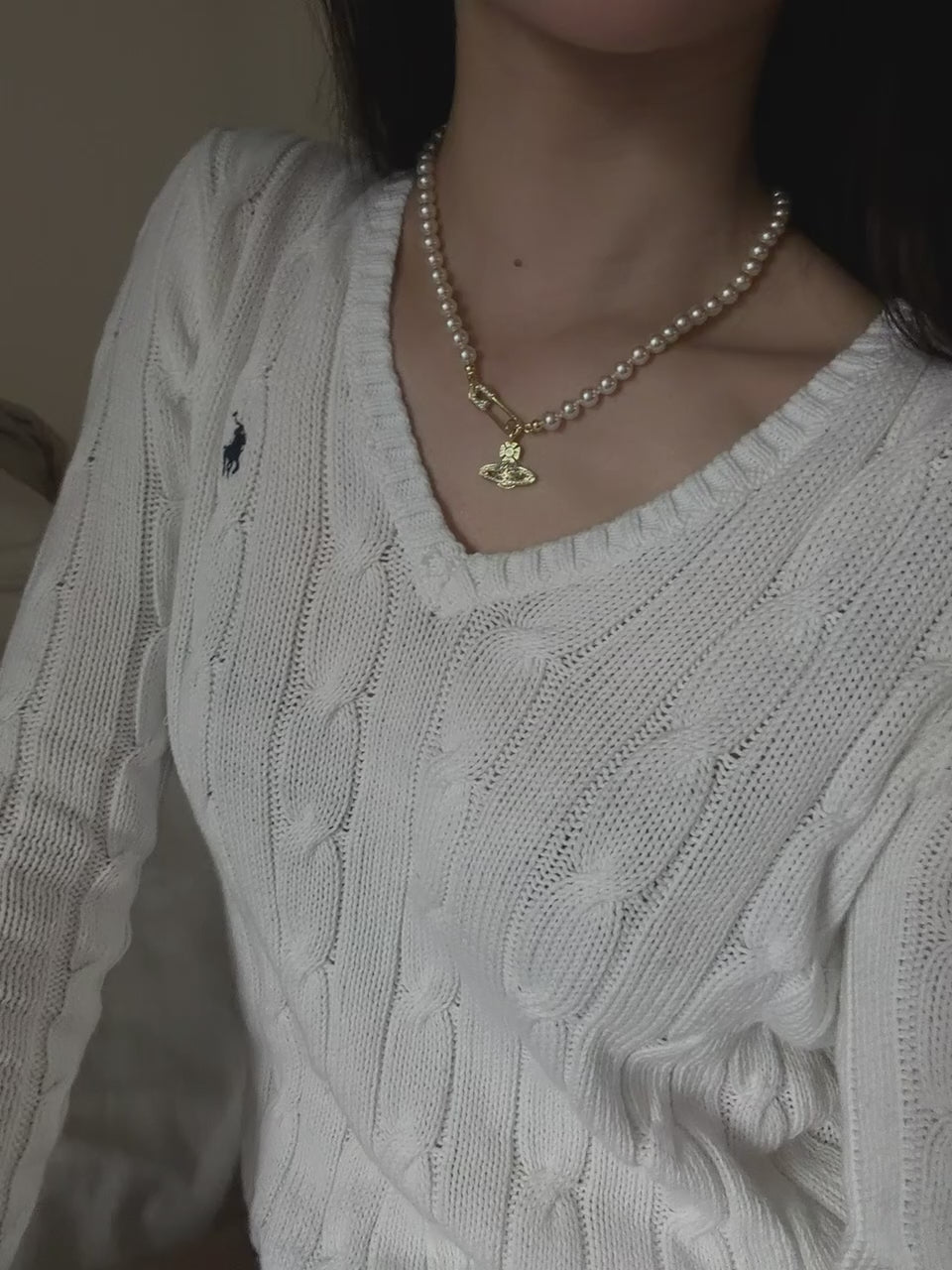 VW Lucrece Pearl Necklace - Gold