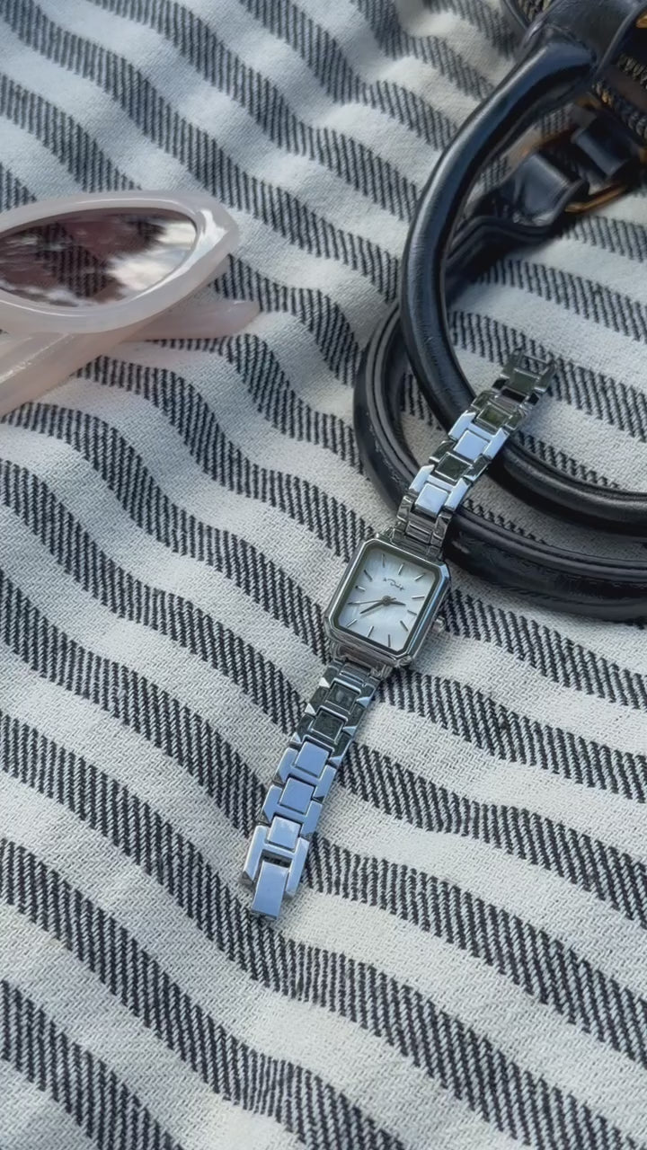 Celeste Mini Square Watch - White
