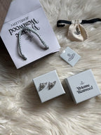 Vivienne Westwood Mini Bas Relief Orb Earrings – Silver | Gift Box & Packaging Included