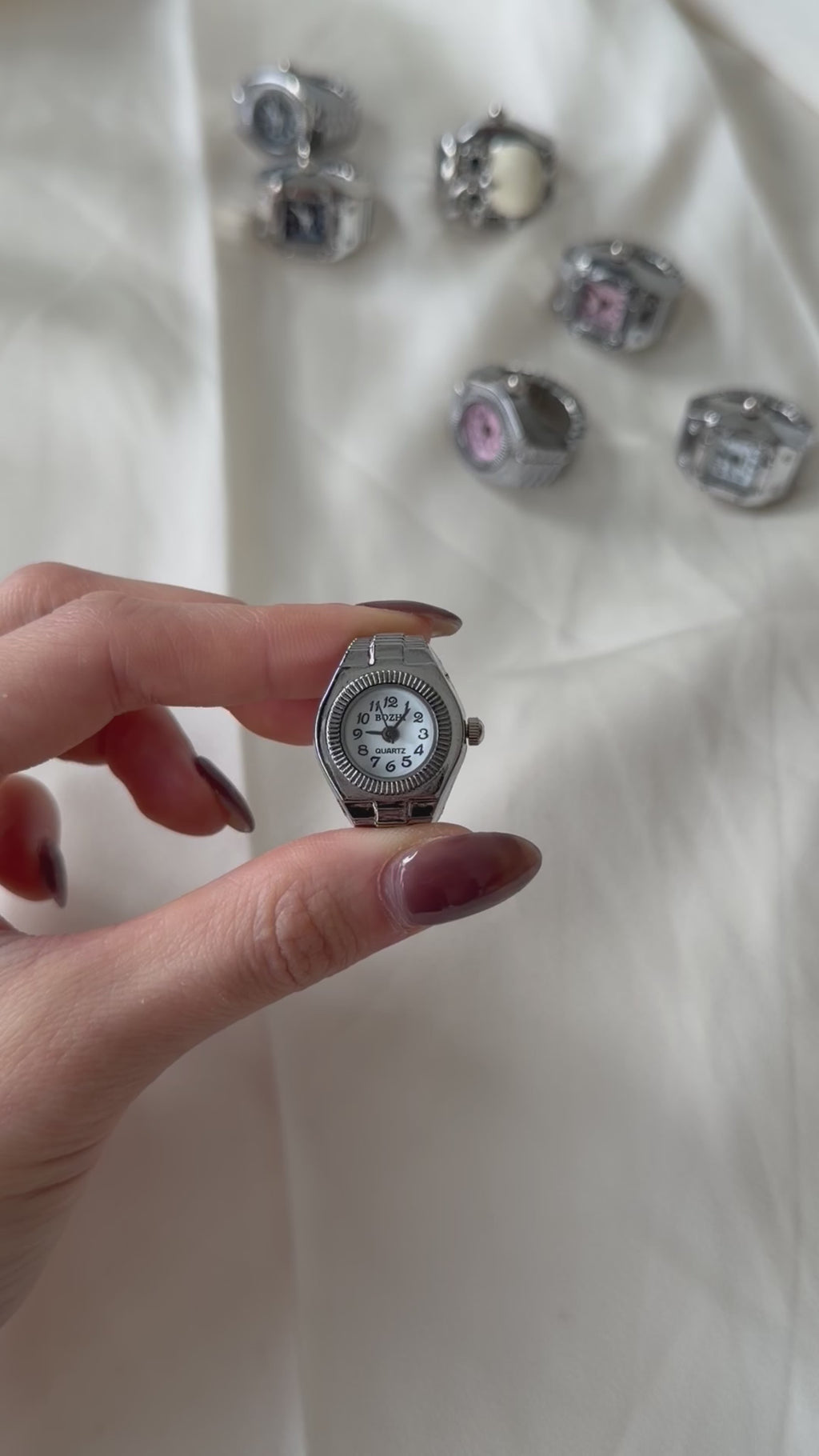 Milano Watch Ring - Silver White