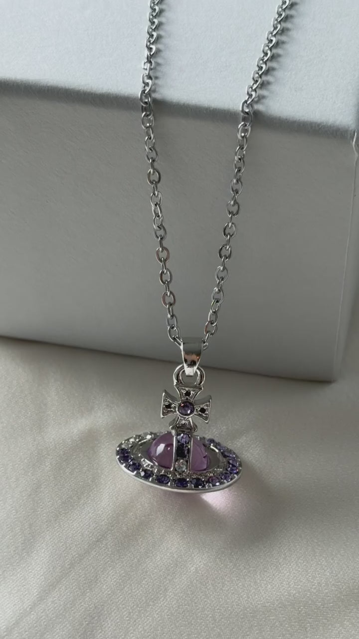 VW Orb Pendant Necklace - Lavender