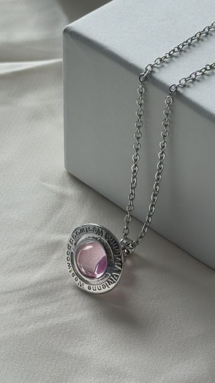VW Orb Pendant Necklace - Pink