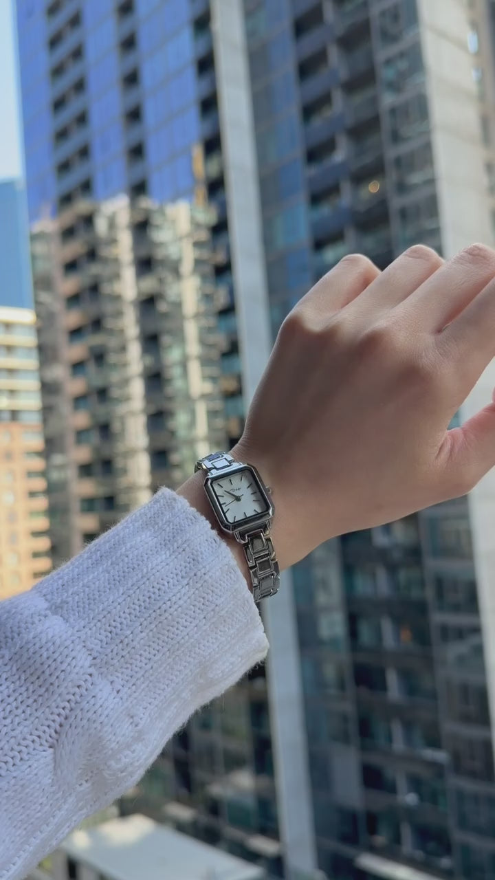 Celeste Mini Square Watch - White