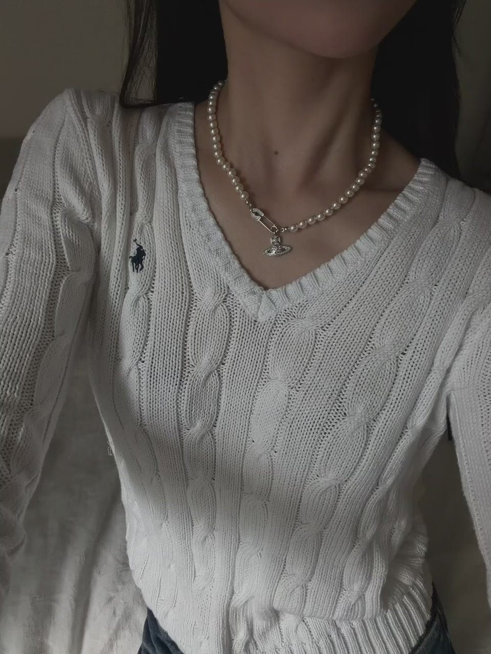 VW Lucrece Pearl Necklace - Silver