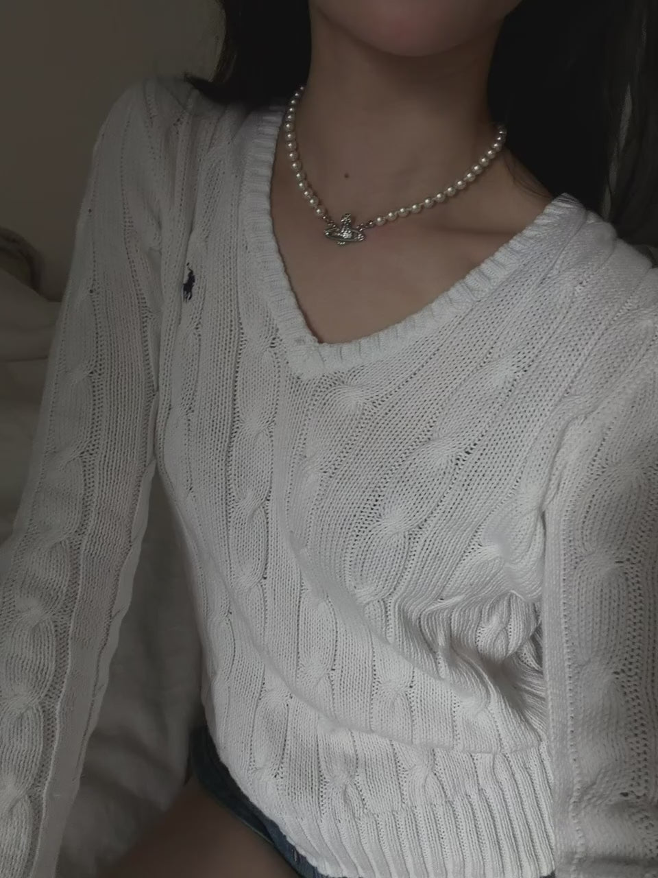 VW Mini Bas Relief Pearl Choker - Silver